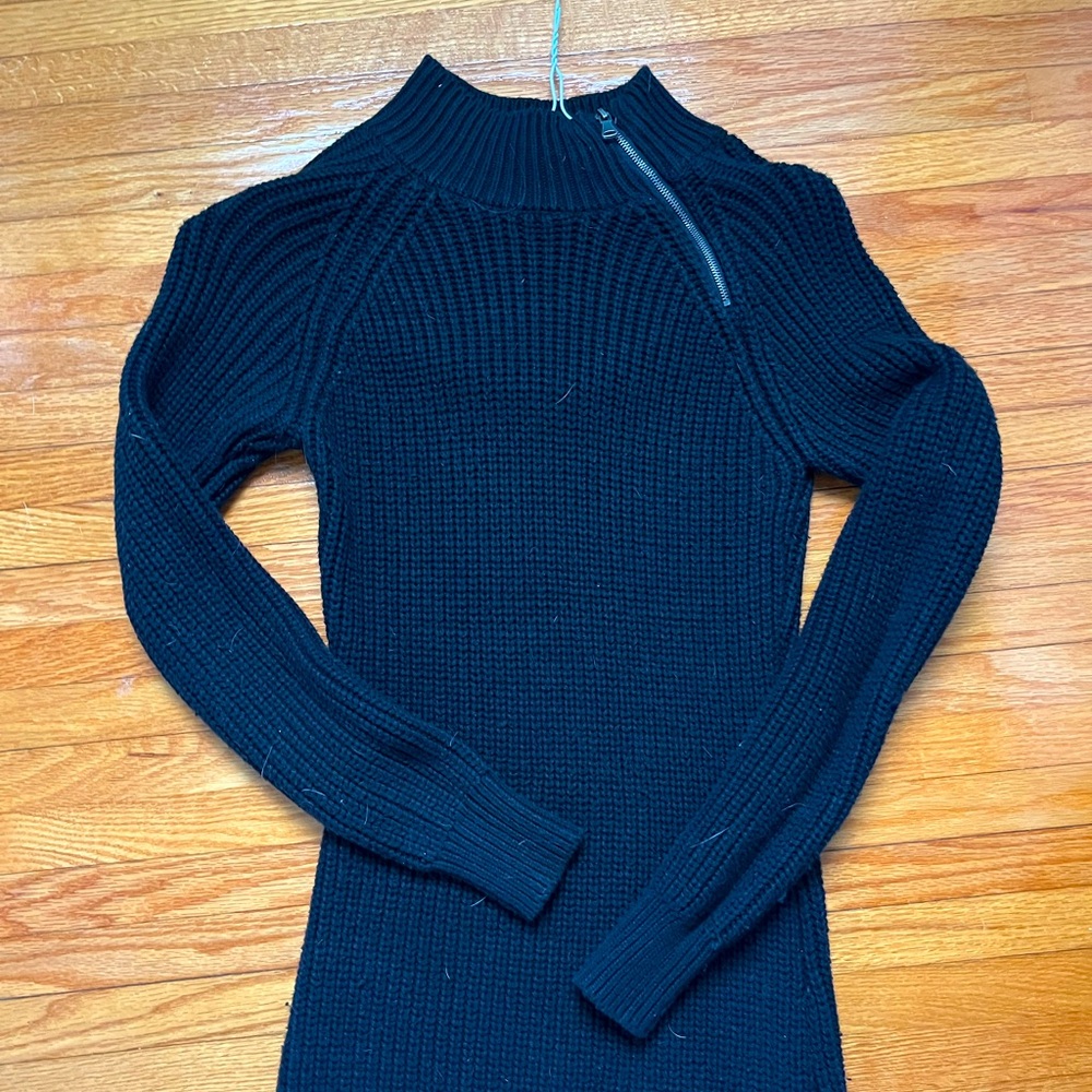 Black knit sweater dress
